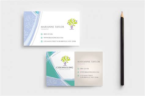 Editable Counselling Service Business Card Template In Psd Ai Therapist ...