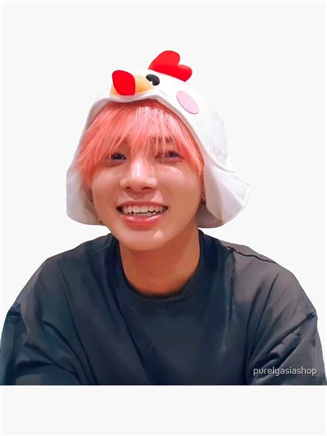 TXT Kang Taehyun On VLive Wearing Chicken Hat Sticker For Sale By