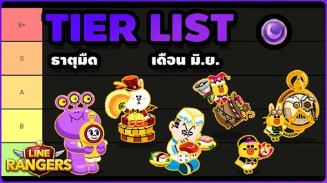 LINE Rangers TIER LIST ธาตมดประจำเดอนมถนายน ตวไหนตดทอปกน YouTube