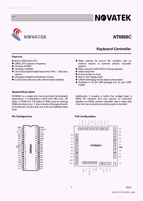 Nt6868c 253553 Pdf Datasheet Download Ic On Line