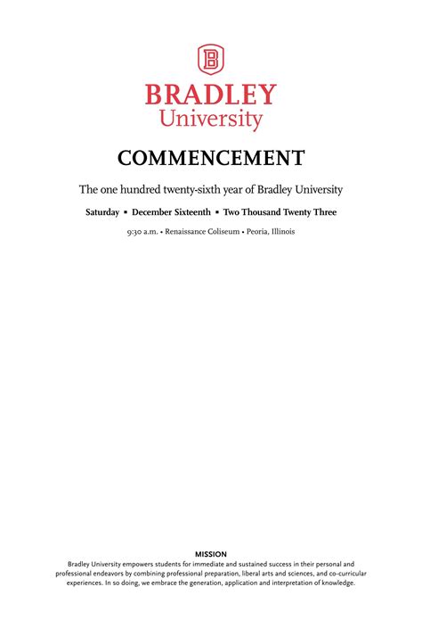 2023 Winter Commencement Program By Bradley University Issuu