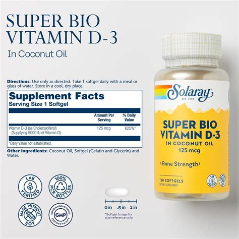 Solaray Super Bio Vit D Mcg Iu Softgel