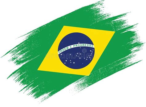 Brazil Flag With Brush Paint Textured Isolated On Png Or Transparent