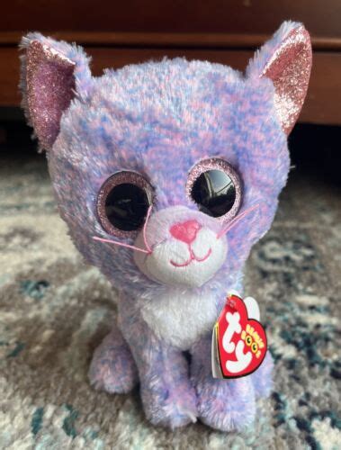 Ty Beanie Boos Cassidy The 6 Purple Cat Stuffed Animal Toy Plush Mwmts