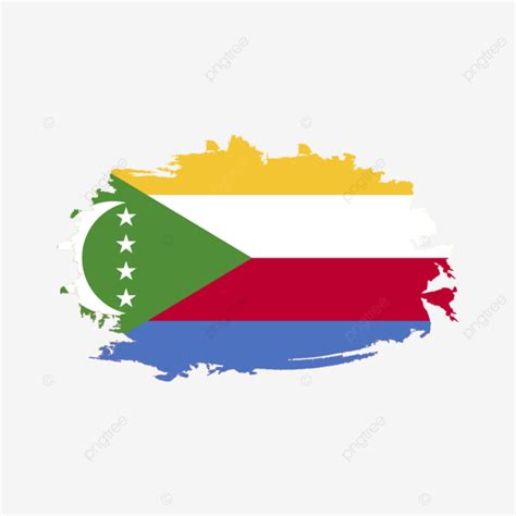 Bandeira De Comores Com Desenho Vetorial De Pinceladas Png Escova De Bandeira De Comores