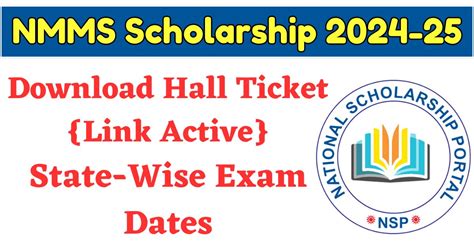 Nmms Scholarship Registration 2024 25 Download Hall Tick {link Active