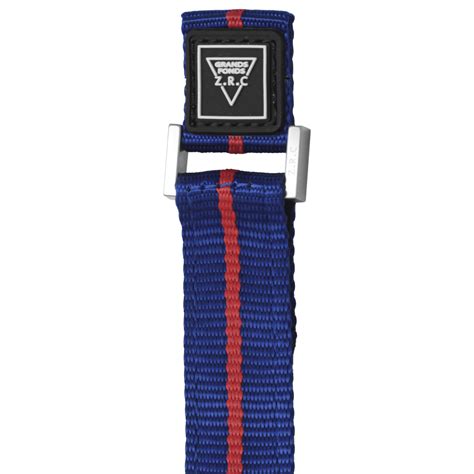 Navy Blue And Red Nylon Nato Strap Velcro Zrc