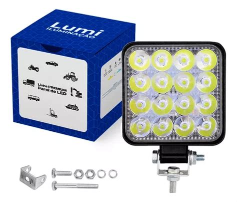 Kit Refletor Holofote Luminaria Farol Leds V V Cor Da Carca A