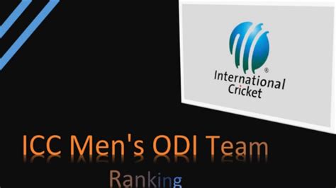 Icc Men S Odi Rankings Released