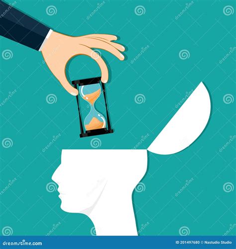 Hourglass Inside Human Head Icon Cartoon Style Vector Illustration 151095726