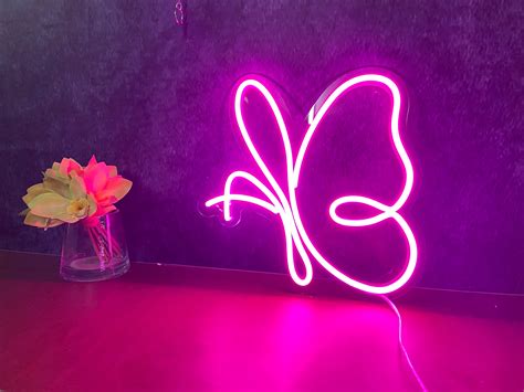 Butterfly Led Neon Signgorgeous Home Decorationcustom Wall Etsy