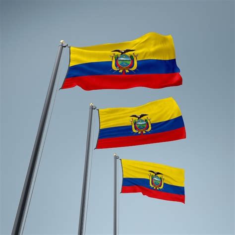 Bandera De Ecuador En El Collage De Fondo Militar Foto Premium