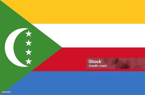 Vetores De A Bandeira Nacional De Comores Bandeira Oficial De Cores Precisas A Comores Cor