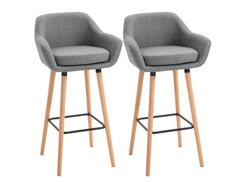 Homcom Tabourets De Bar Design Scandinave Lot De Tabourets De Bar