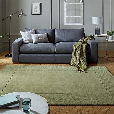 Boston Wool Border Sage Rug Dunelm Green Rug Living Room Stunning