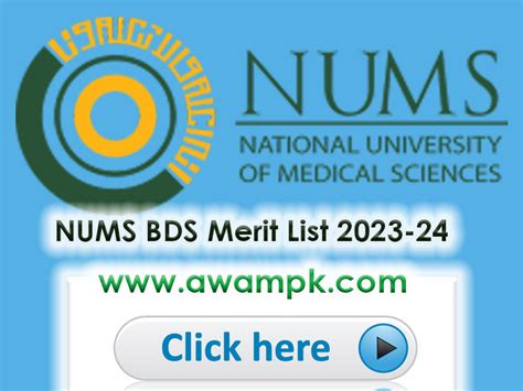 Nums Mbbs Bds Merit List