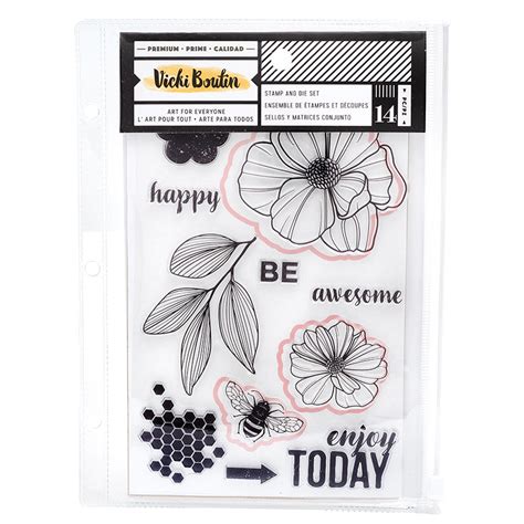 American Crafts Wildflower And Honey Floral Stamp And Die Set