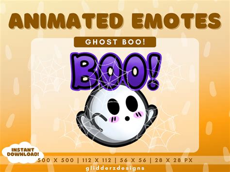 This Ghost BOO Animated Emote Digital File Listing Includes 1 Cute