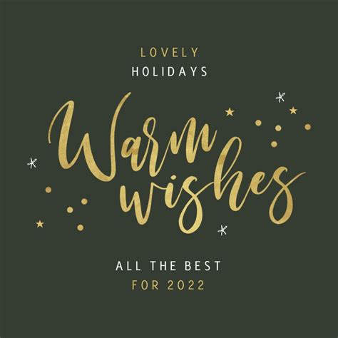 Zakelijke Kerstkaart Warm Wishes Goud Confetti Kaartje2go