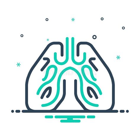 Lungs Breath Linear Icon Concept Lungs Breath Line Vector Sign Symbol Illustration Stock