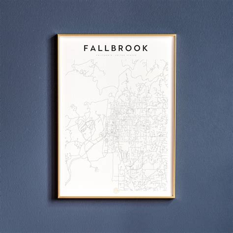 Fallbrook California Fallbrook Map Fallbrook Print | Etsy