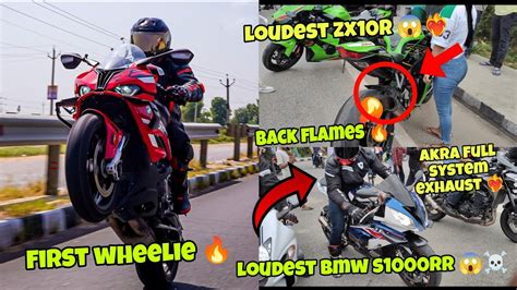 Wheelie On S1000rr🔥😱loudest Zx10rr In India ️‍🔥😨bmw With Full System