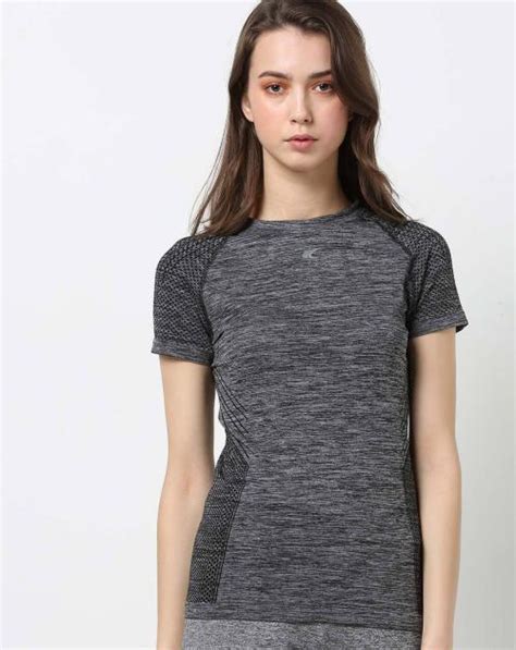 Antibacterial Heathered T Shirt With Raglan Sleeves JioMart