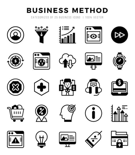 Premium Vector Set Of Business Method Icons Lineal Filled Icons