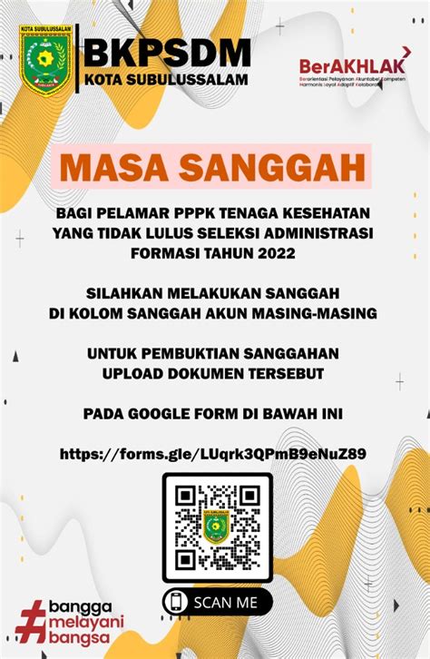 Masa Sanggah Pelamar PPPK Tenaga Kesehatan Formasi Tahun 2022 SELEKSI