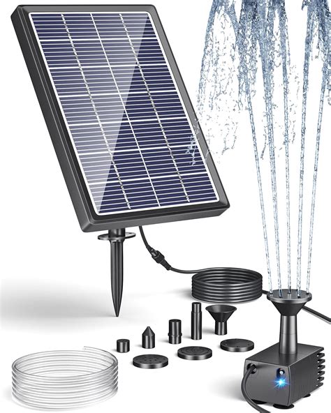 AISITIN Solar Springbrunnen für Außen 2 5W DIY Solarbrunnen für