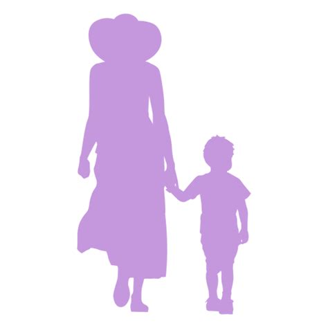 Design PNG E SVG De Mãe E Filho Caminhando Em Silhueta Para Camisetas