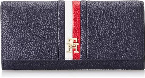 Tommy Hilfiger TH Emblem Large Flap Corp Portafogli Donna Blu