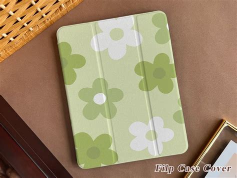 Fresh Green Floral Ipad Air 4 109 Case With Apple Pencil Holder Soft Tpu Back Case For Ipad