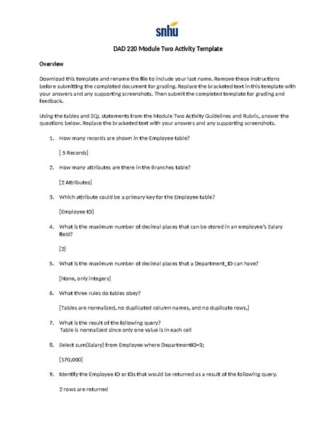 DAD 220 Module Two Activity Template DAD 220 Module Two Activity