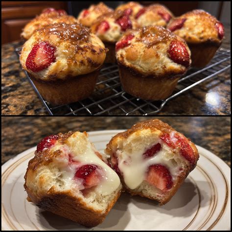 strawberry cream cheese muffins soft bakery style treat