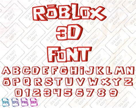 Roblox Alphabet Svg Roblox Font Cricut File Roblox Font 3d Inspire