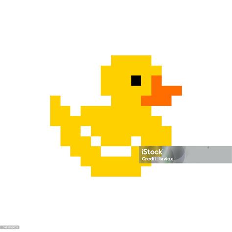 Duck Icon Pixel Art Style 8bit Isolated Vector Illustration Pixel Art ...