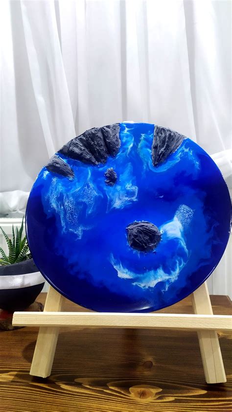 Desert Island And Deep Ocean 3D Epoxy Resin Handmade Wood In