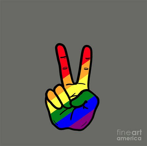 Rainbow Peace Sign Fingers