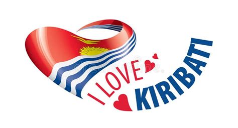 National Flag Of The Kiribati In The Shape Of A Heart And The