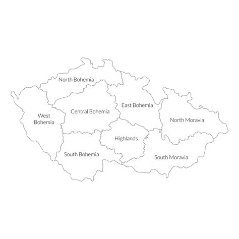 Czechia Map Map Of Czech Republic In Main Regions Png