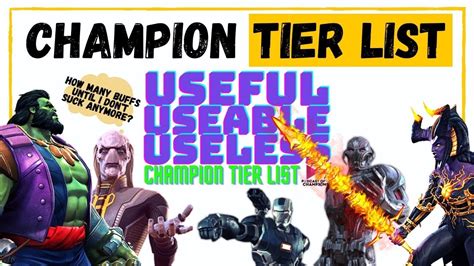 Useful Useable Useless Tier List Stream June 2021 Marvel Contest Of Champions Youtube