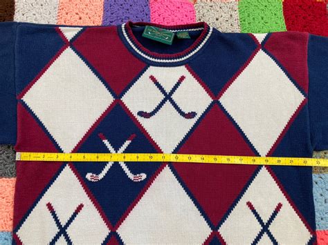 Golf Sweater Vintage The Arrow Company Mens Xl Red W Gem