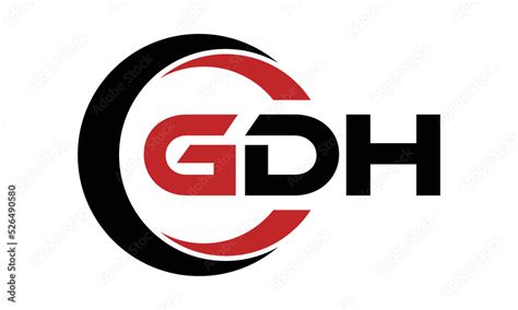 Gdh Three Letter Swoosh Logo Design Vector Template Monogram Logo