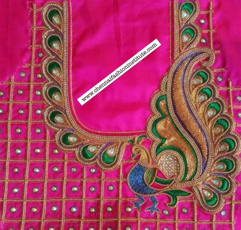 Embossed Work In Bridal Blouses Best Aari Embroidery Class In Chennai