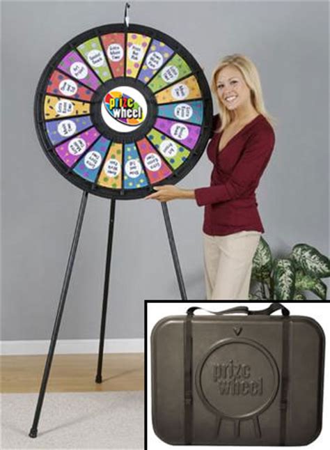 Floor Table Black Clicker Prize Wheel 18 Slot Travel Case Floor