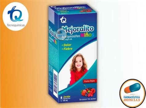 Acetaminofen Jarabe Frasco X 90 Ml Frutos Rojos Mejoralito Mk