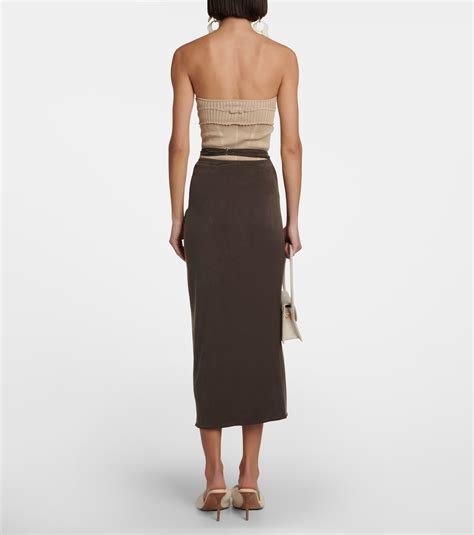 La Jupe Espelho Midi Skirt In Brown Jacquemus Mytheresa