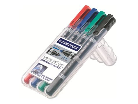 STAEDTLER LUMOCOLOR Duo Pack De 4 Marqueurs Permanents Double