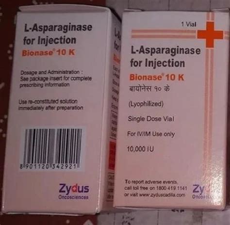 Asparaginase 10000iu Bionase 10k Injection At Rs 1344 Piece In Nagpur